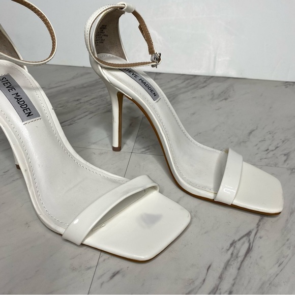 Steve Madden Shaye Square Toe White Heeled Sandal 7 1/2 M - Picture 10 of 14